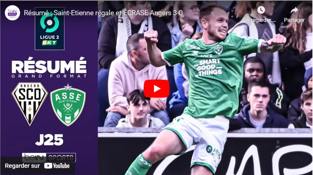 Revivez le triomphe de l’ASSE à Angers (0-3) en vidéo !